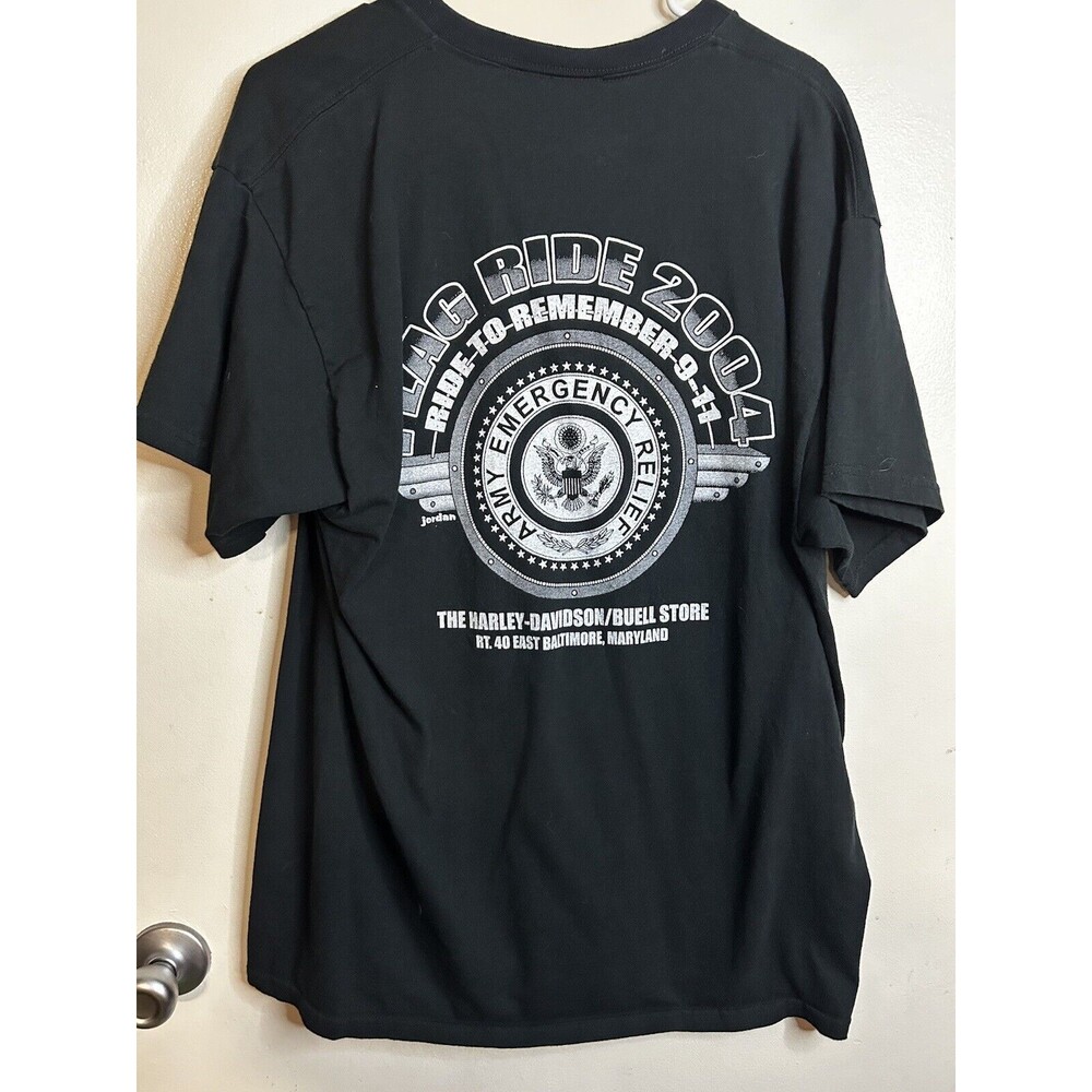 Harley Davidson  Store Flag Ride 2004 Honor 9-11 Tee Mens XL